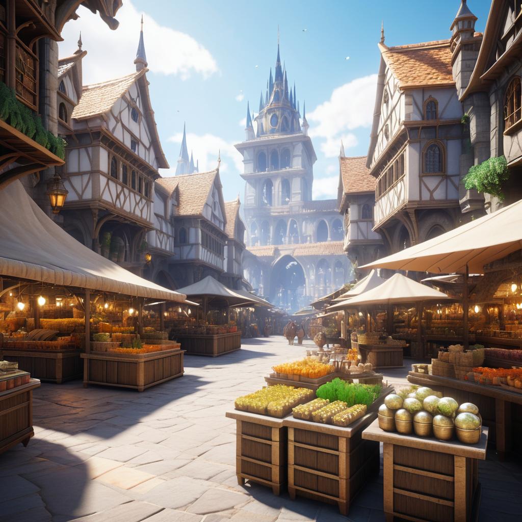 Ultra Realistic Fantasy Marketplace Scene