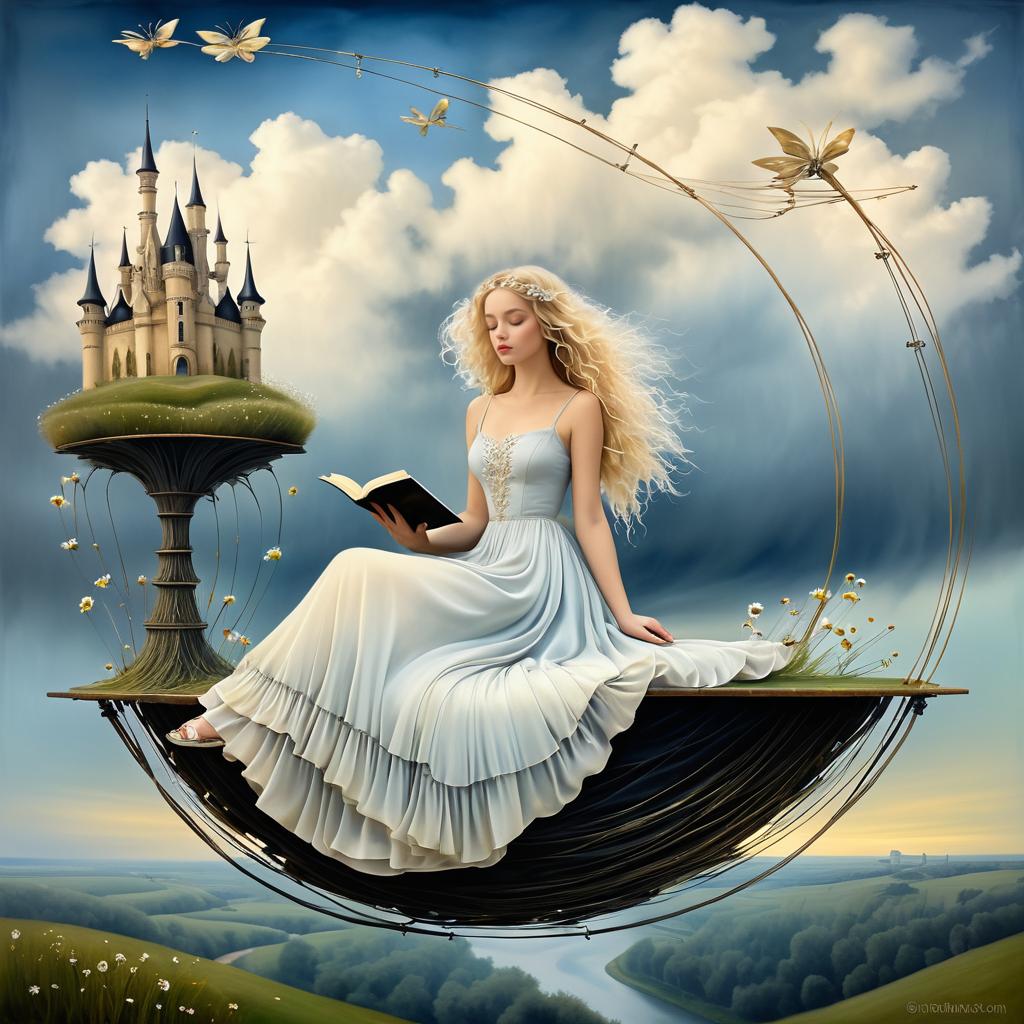 Surreal Portrait of a Dreamlike Reader