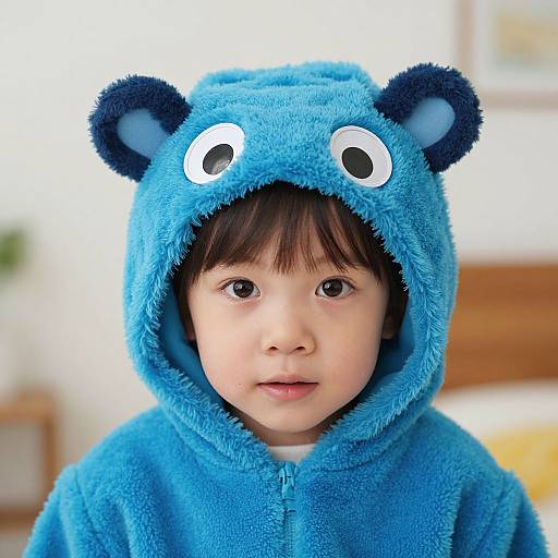Child in Blue Huggy Wuggy Costume