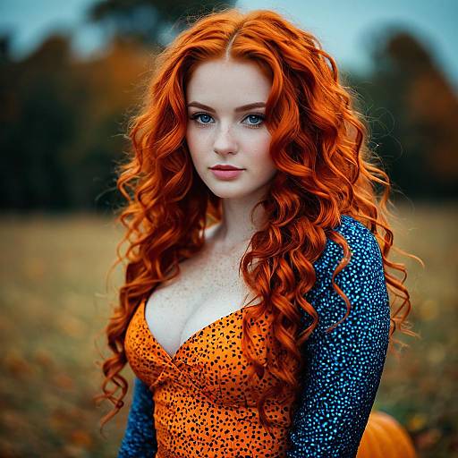 Redhead Woman in Halloween Costume