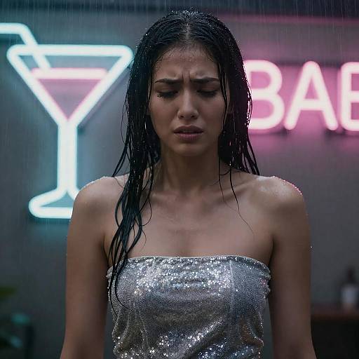 Moody Portrait of a Rainy Night