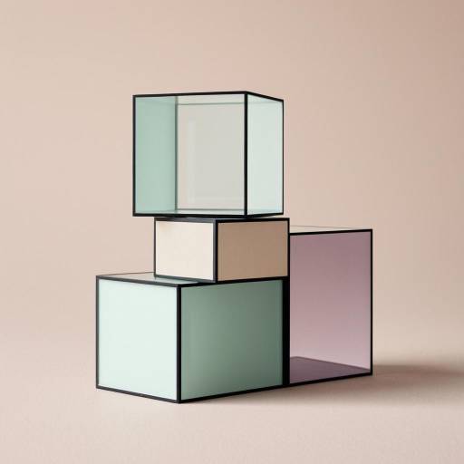 Abstract Minimalist Frosted Glass Cubes