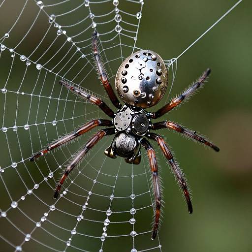 Clockwork Spider Weaving Mercury Web
