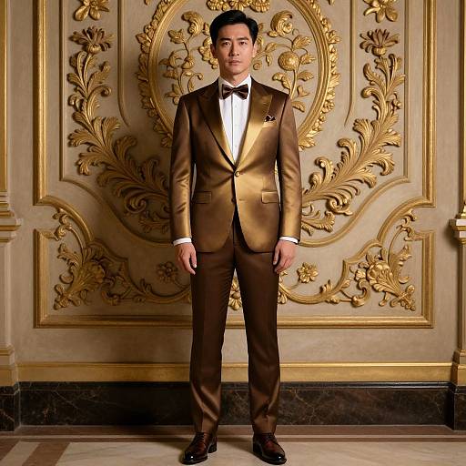 Confident Gentleman in Ornate Elegance