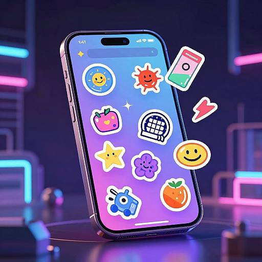 Futuristic Sticker Maker UI
