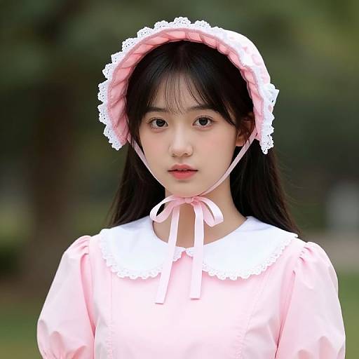 Elegant Female in Pink Dress