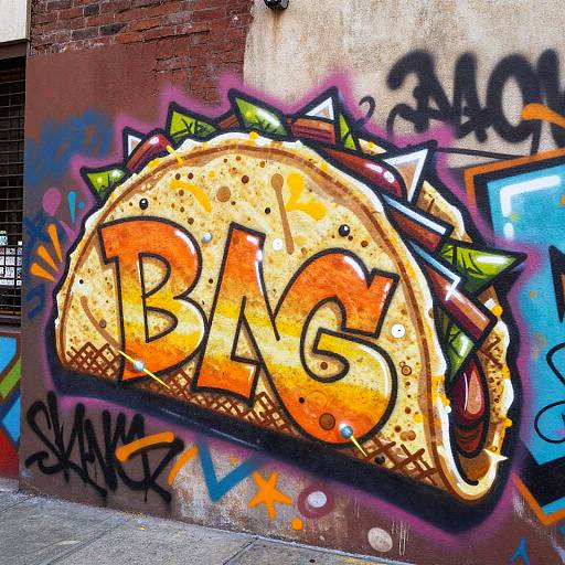 Vibrant Taco Graffiti Art