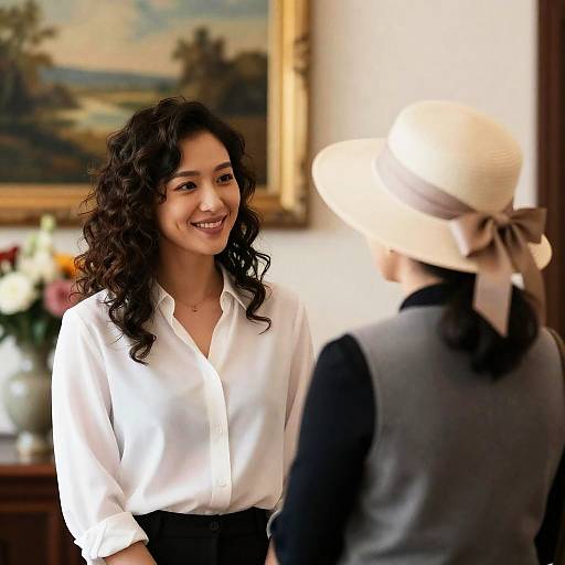 Indoor Conversation Between Two Women