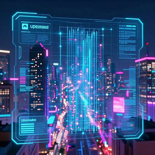 Futuristic Upscaler Interface in Cyberpunk