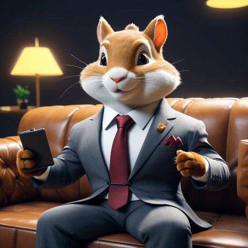 Anthropomorphic Squirrel in Business Suit