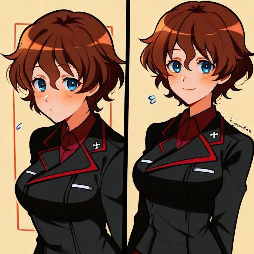 Illustration of Akaboshi koume, girls und panzer in the style of Huyandere