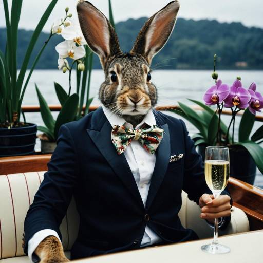 Chic Rabbit on a Stylish Yacht Adventure