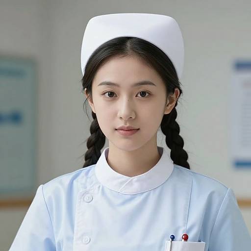 Female Nurse with Braided Hair