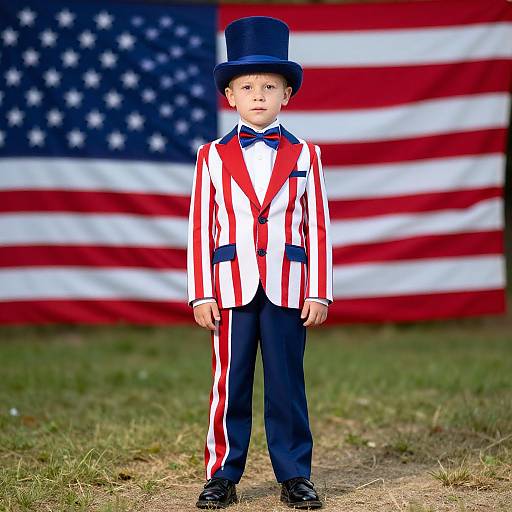 Man in American Flag Suit