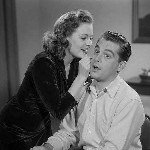 1940s Couple in Playful Black-and-White