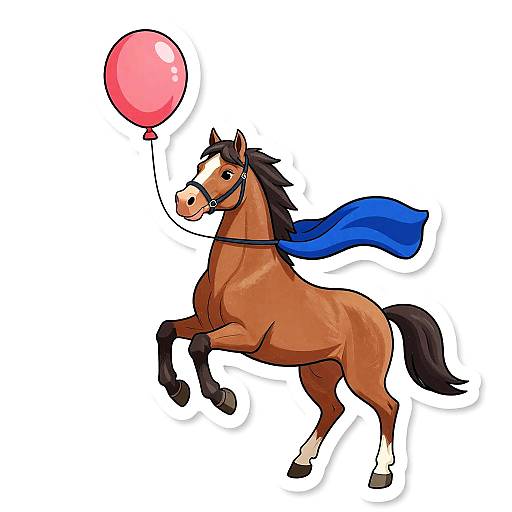 Leaping Mare Balloon Catcher Sticker