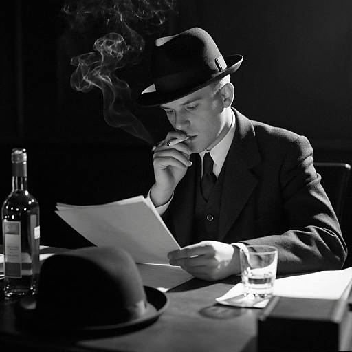 Noir Private Investigator in Chiaroscuro