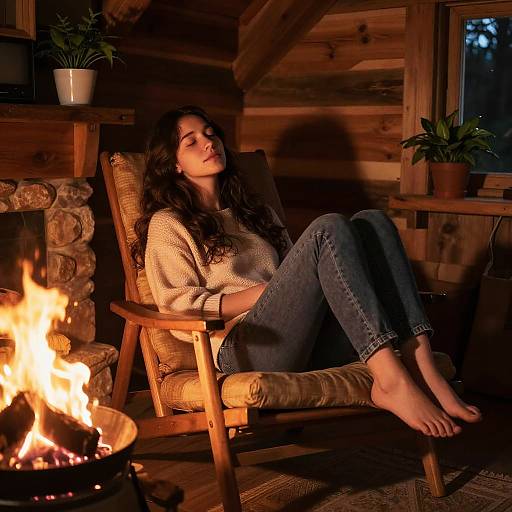 Cozy Rustic Cabin Relaxation Scene