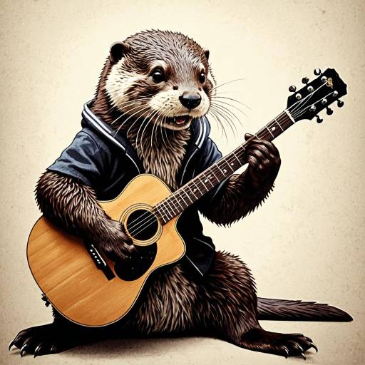 Otter Playing Acoustic Guitar