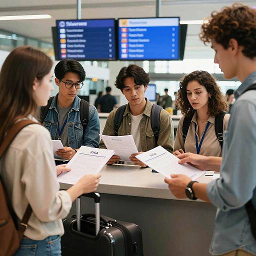 Diverse Travelers at Visa Counter