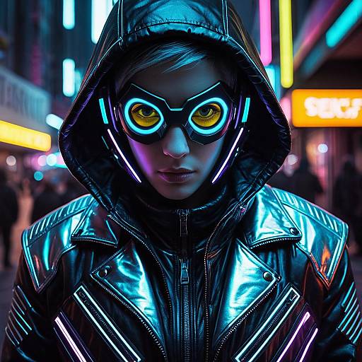 Futuristic Cyberpunk Street Musician Portrait
