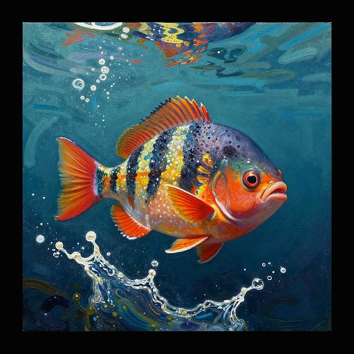 StereoView Fantasy Piranha Splash Art