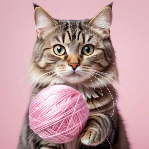 Adorable Tabby Cat with Yarn Adorable Tabby Cat with Yarn