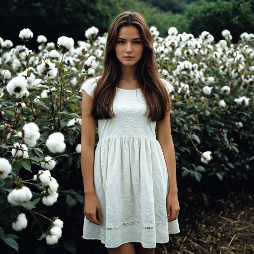 Realistic Portrait of Girl in White Dress