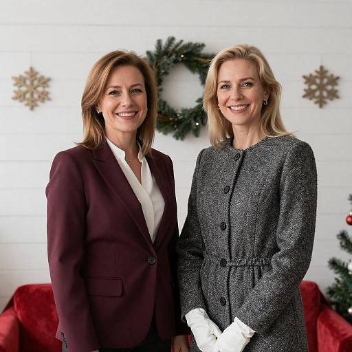 Festive Holiday Portrait of Two Women