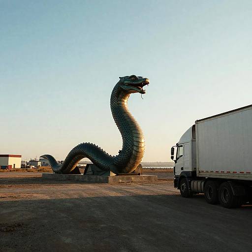 Mechanical Sea-Serpent at Dawn Dock