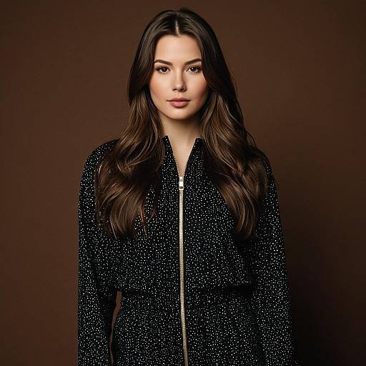 Woman in Black Polka Dot Jumpsuit