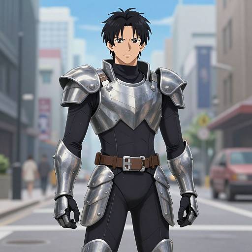 Anime Warrior on City Street