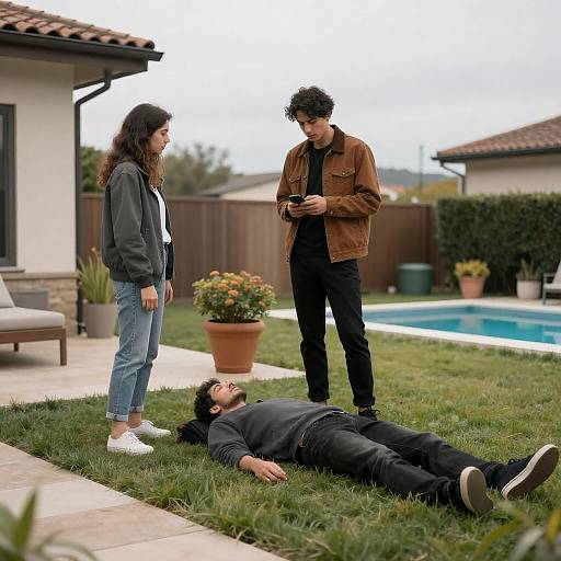Casual Outdoor Scene with Three People
