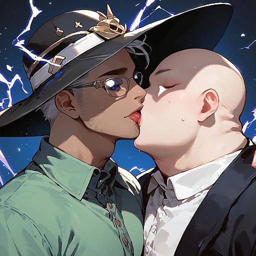 Electric Dark-Skinned Anime Male