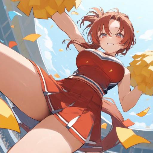 Energetic Cheerleader in Action