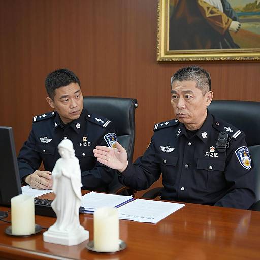 Two Police Officers in Office Meeting