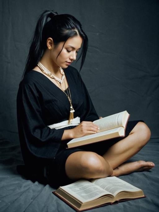 Young Woman Reading Book Indoors