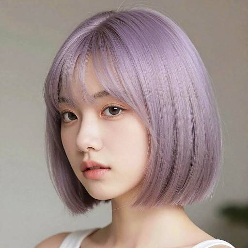 Pastel Lavender Sleek Bob Hair