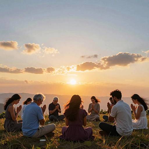 Diverse Group United in Prayer