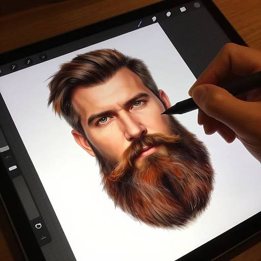 Realistic Beard Brush Tool Workspace