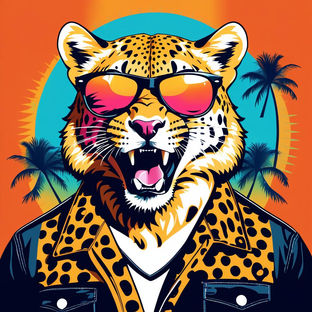 Retro Cheetah T-Shirt Graphic Design