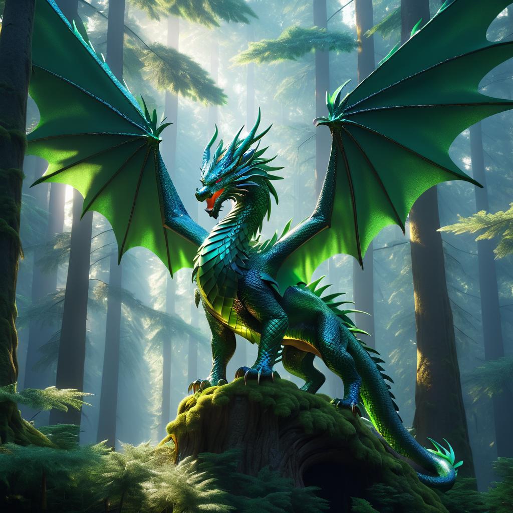 Majestic Hyper-Realistic Dragon in Flight