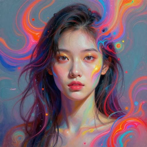 Vibrant Futuristic Digital Portrait