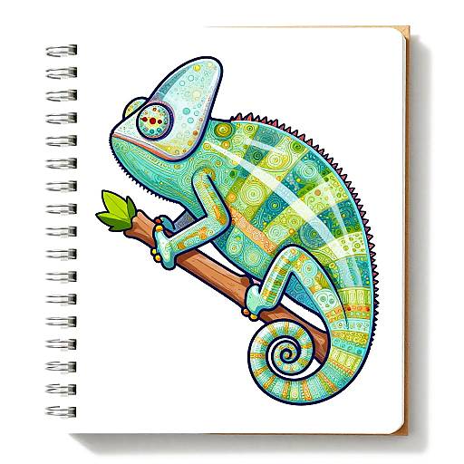 Glass Chameleon Vector Notebook Cover