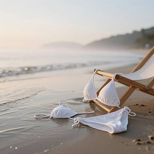 Micro Bikini on Serene Dawn Beach