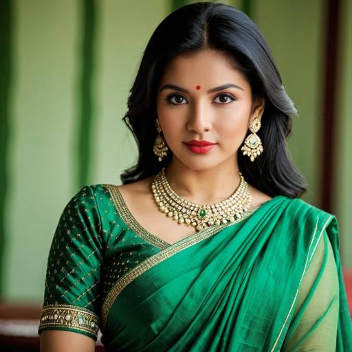 Elegant Saree Fashion with Jewelry Details