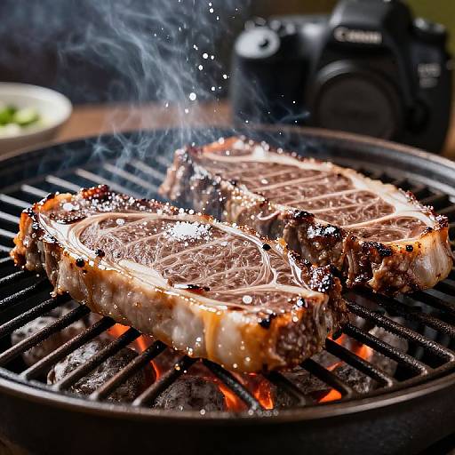 Grilled Meat with Falling Salt