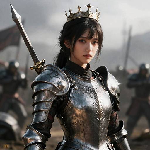 Photorealistic Warrior in Dynamic Battle