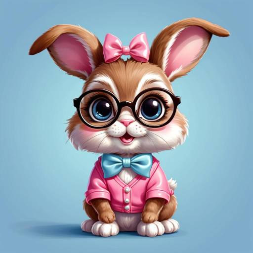 Adorable Bunny Character in Stylish Attire