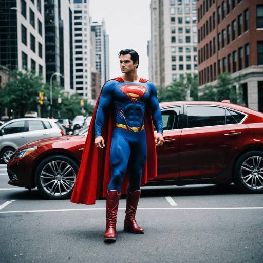 Heroic Superman Stands Confidently in City